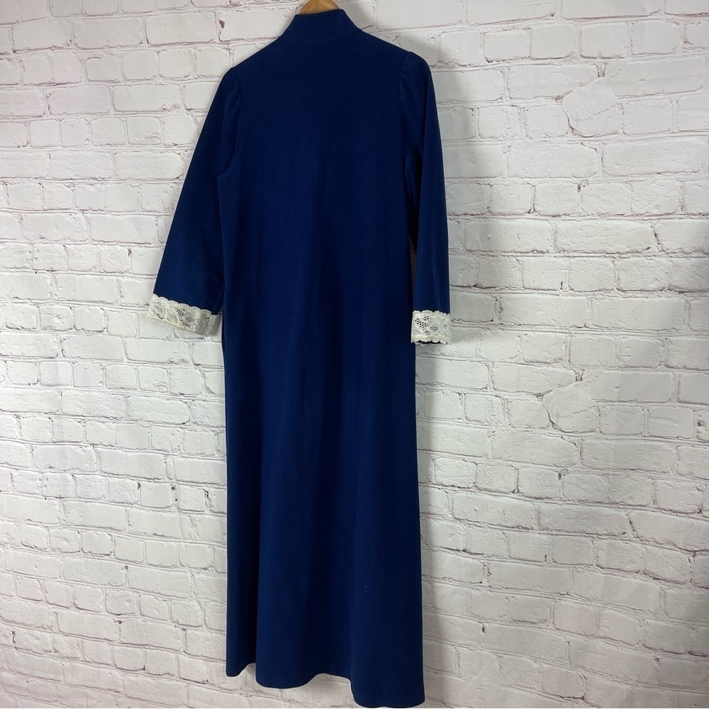 vintage velvet fleece robe nightgown grandma core grandmacore lace Bridgerton - Picture 6 of 12
